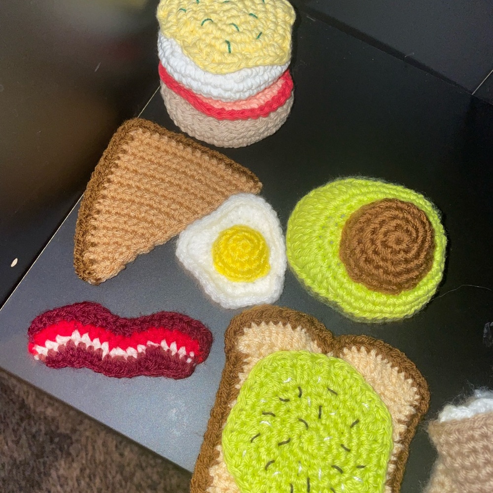 Crochet Breakfast Food Set